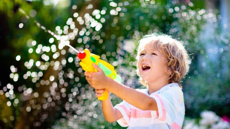 Playing with bubble guns can help your child’s overall development.